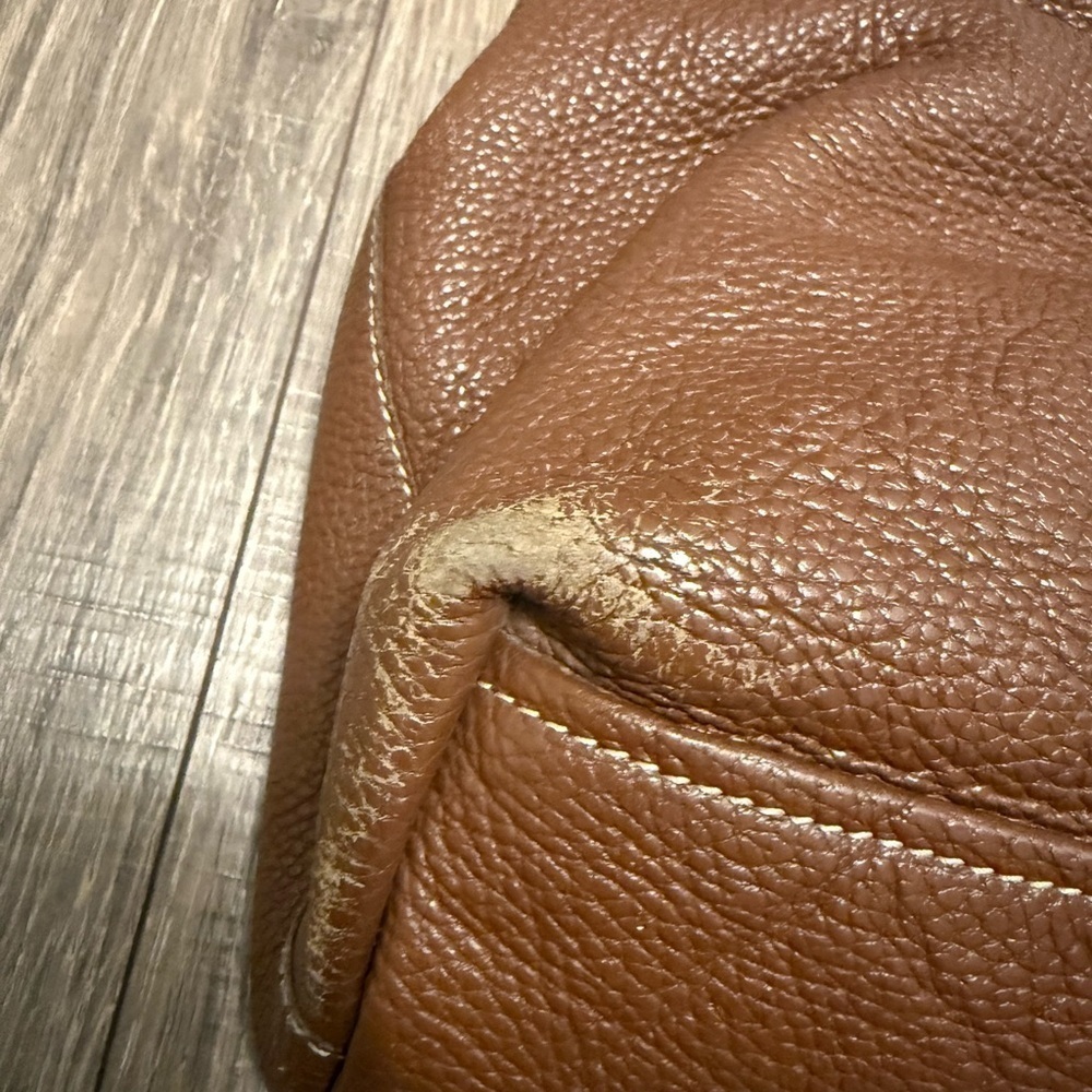 Prada Vintage Brown Vitello Dani Tote Bag Pebbled Leather Y2K Silver Hardware - Picture 2 of 15